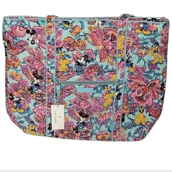Disney Mickey Mouse and Friends Colorful Garden Iconic Vera Tote by Vera Bradley - Picture 1 of 13